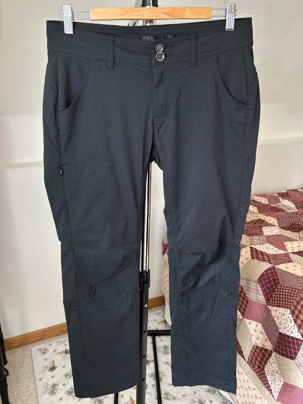 Prana Halle Convertible Hiking Pants Black 8 Short